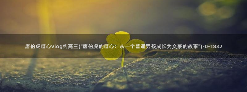  心糖vlog免费版：唐伯虎糖心vlog约高三(\